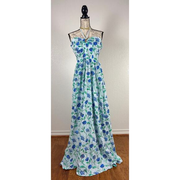 B37 Dress The Population Halter Beaded Floral Dress XS Glam Swiftie Y2K Prom - Picture 1 of 6